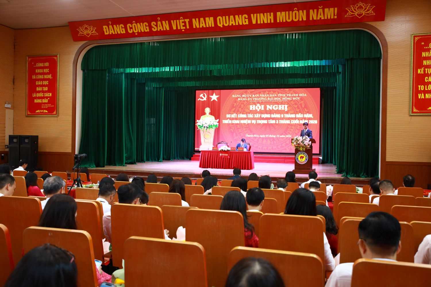 Đảng ủy Trường Đại học Hồng Đức tổ chức Hội nghị sơ kết công tác xây dựng Đảng 9 tháng năm 2026